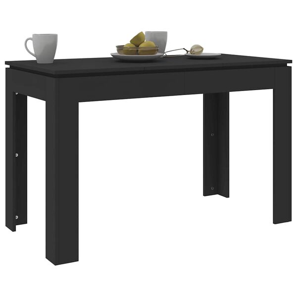 vidaXL Dining Table Black 120x60x76 cm Engineered Wood
