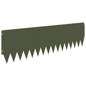 vidaXL Lawn Edging 10 pcs 103 x 30 cm Steel Olive Green