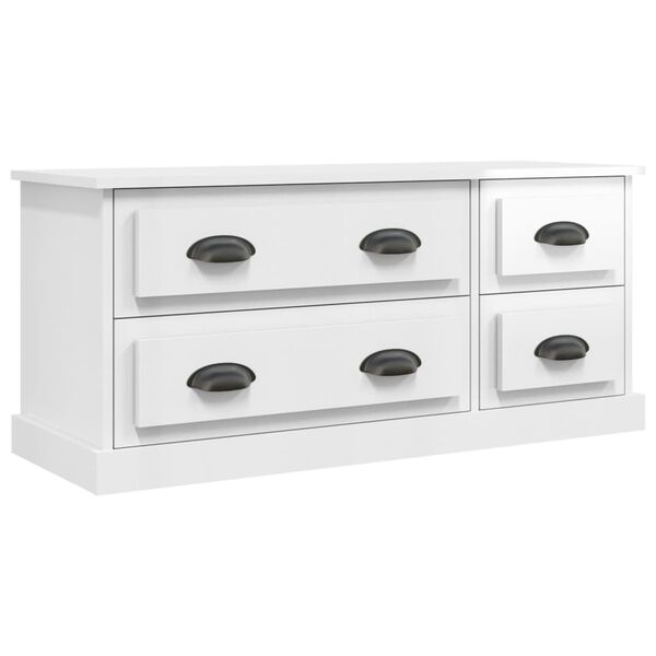 vidaXL TV Cabinet High Gloss White 100x35.5x45 cm Engineered Wood