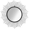 vidaXL Wall Mirror Sunburst 80 cm Black