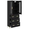 vidaXL Highboard with Drawer Black Oak 69.5 x 34 x 180 cm