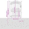 vidaXL Fence Gate with Spikes Black 100 x 200 cm Powder-coated steel