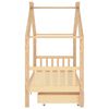 vidaXL Kids Bed Frame with Drawers Solid Pine Wood 90x200 cm