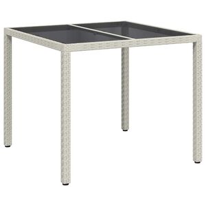 vidaXL Garden Table White 90 x 90 x 75 cm Poly Rattan