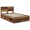 vidaXL Bed Frame with Headboard Old Wood 135 x 190 cm Engineered wood