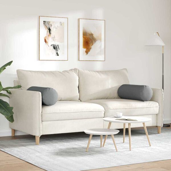 vidaXL Bolster Pillows 2 pcs Dark Grey Ø 25 x 70 cm Fabric