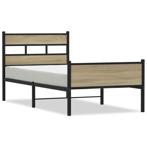 vidaXL Bed Frame without Mattress Sonoma Oak 80x200 cm Engineered Wood
