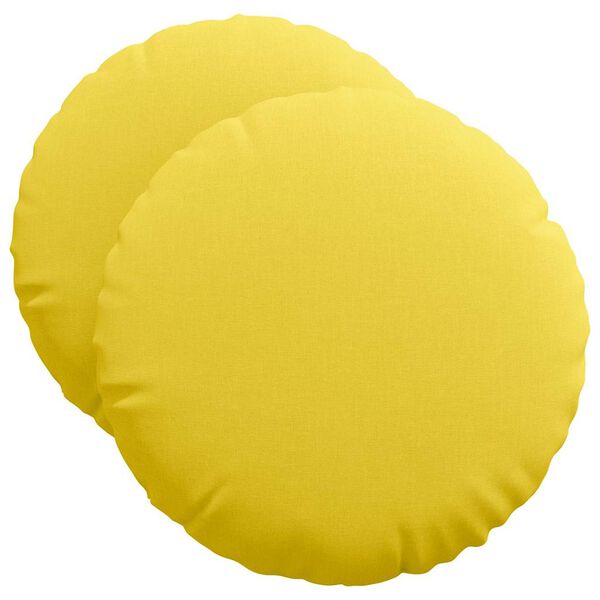 vidaXL Seat Cushions 2 pcs Light Yellow Ø50 x 19 cm Fabric