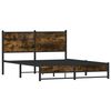 vidaXL Metal Bed Frame without Mattress Smoked Oak 150x200 cm King Size