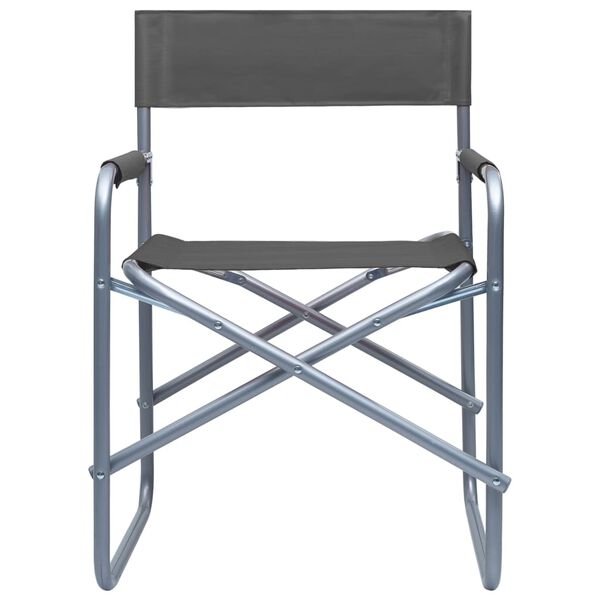 vidaXL Director's Chairs 2 pcs Steel Grey