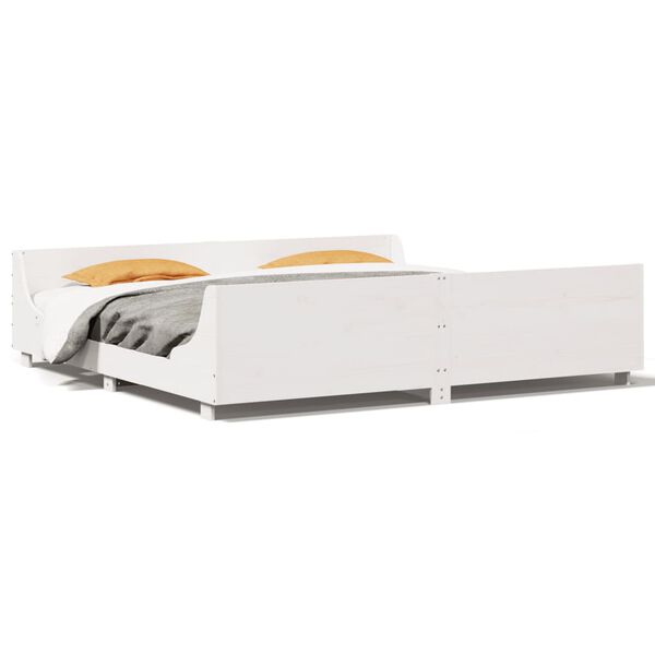 vidaXL Bed Frame without Mattress White 200x200 cm Solid Wood Pine