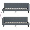 vidaXL Corner Bed Frame with Headboard Dark Grey 80 cm x 200 cm Velvet