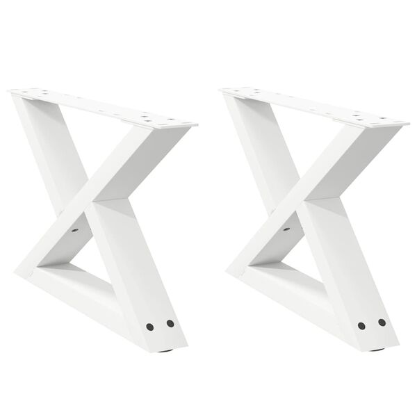 vidaXL Coffee Table Legs 2 pcs White 60x(30-31.3) cm Steel