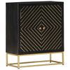vidaXL Sideboard Black and Gold 60x30x75 cm Solid Mango Wood