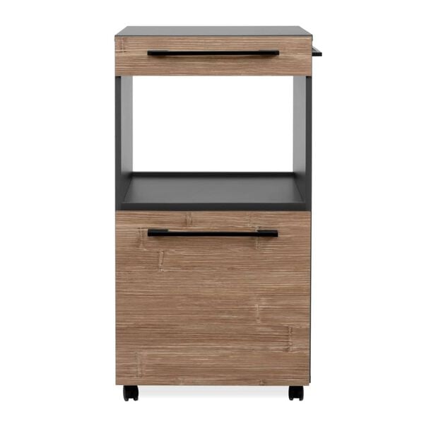 Finori Rolling Storage Cabinet Palma 35A Anthracite Grey and Bamboo