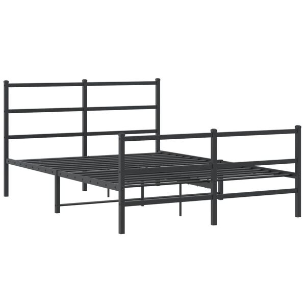 vidaXL Metal Bed Frame without Mattress with Footboard&nbsp;Black 140x200cm