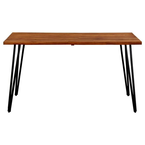 vidaXL Garden Table with Hairpin Legs 140x80x75 cm Solid Acacia Wood