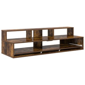 vidaXL Studio Desk Smoked Oak 130 x 42.5 x 36 cm Engineered Wood