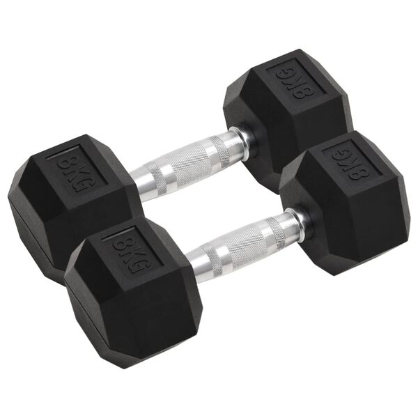 vidaXL Dumbbells 2 pcs 16 kg Total Cast Iron