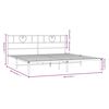 vidaXL Metal Bed Frame without Mattress with Headboard White 200x200cm