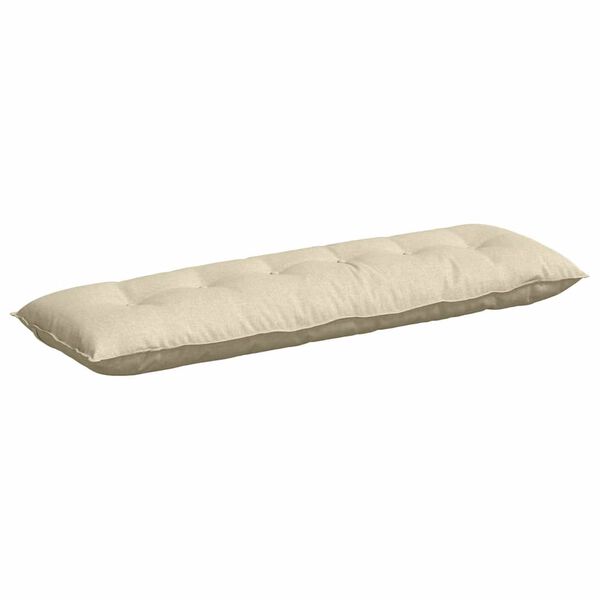 vidaXL Back Pillow Cream 160 x 19 x 50 cm Fabric