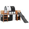 vidaXL Kids' Loft Bed with Tunnel White&Black 80x200 cm Solid Wood Pine