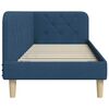 vidaXL Corner Bed Frame with Headboard Blue 80 x 200 cm Fabric