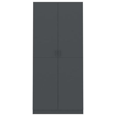 vidaXL Wardrobe Grey 90x52x200 cm Chipboard