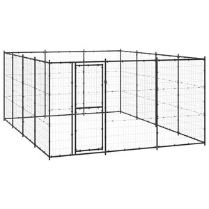 vidaXL Outdoor Dog Kennel Steel 14.52 m²