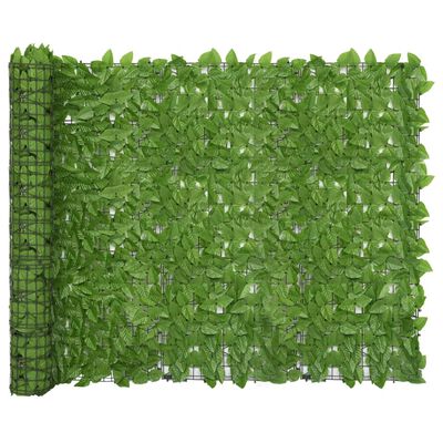 vidaXL Balcony Screen with Green Leaves 300x150 cm