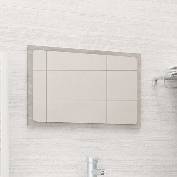 vidaXL Bathroom Mirror Concrete Grey 60x1.5x37 cm Engineered Wood