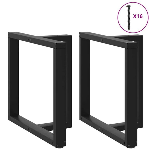 vidaXL Dining Table Legs T-Shaped 2 pcs Black 80x35x(72-73) cm Steel