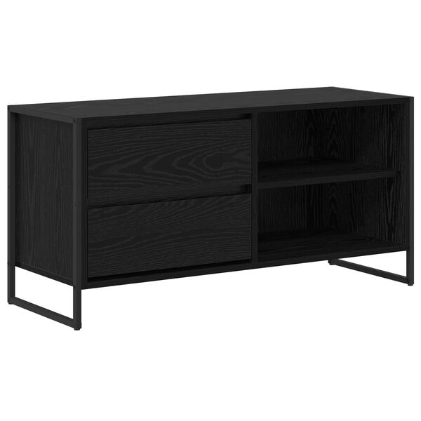 vidaXL TV Cabinet Black Oak 100 x 36 x 49.5 cm Engineered Wood