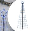 vidaXL LED Christmas Tree with Spikes 220 LEDs Blue 180 cm