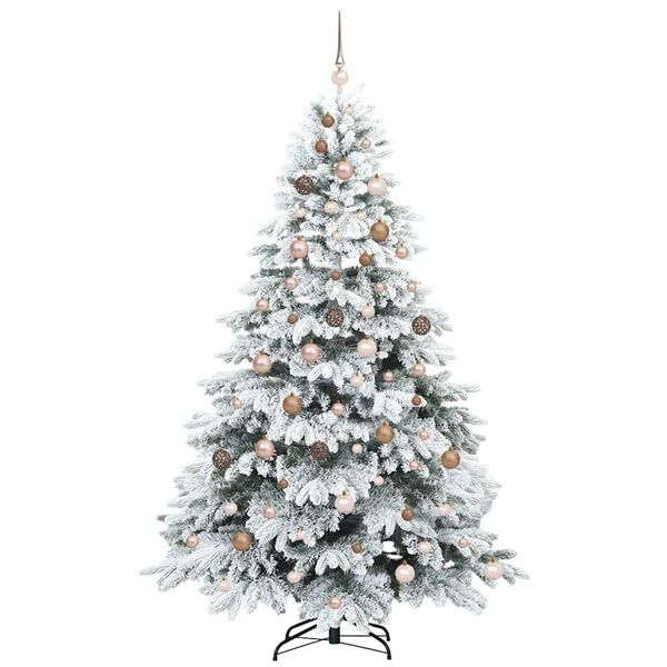 vidaXL Artificial Christmas Tree with 300 LEDs White 210 cm PE and PVC