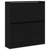 vidaXL Shoe Cabinet Black Oak 80 x 21 x 87.5 cm Engineered Wood