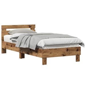 vidaXL Bed Frame with Headboard Old Wood 80 x 200 cm Engineered Wood