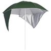 vidaXL Beach Parasol with Side Walls Green 215 cm