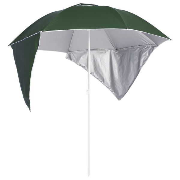 vidaXL Beach Parasol with Side Walls Green 215 cm