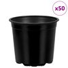 vidaXL Flower Pot 50 pcs Black &Oslash; 15 x 13 cm Plastic
