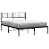 vidaXL Metal Bed Frame without Mattress with Headboard Black 160x200cm