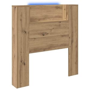 vidaXL Storage Headboard with LED Artisan Oak Engineered Wood