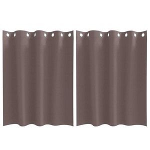 vidaXL Blackout Curtains with Rings 2 pcs Dark Brown 140 x 140 cm