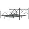 vidaXL Metal Bed Frame without Mattress with Footboard Black 183x213cm