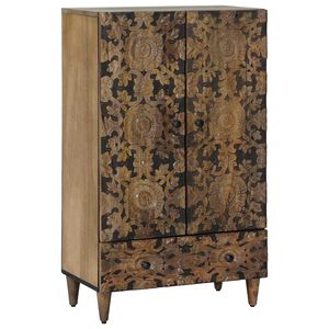 vidaXL High Board with Shelf Brown 60 x 33.5 x 100 cm Solid Mango Wood