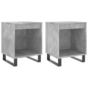 vidaXL Bedside Cabinets 2 pcs Concrete Grey 40x35x50cm Engineered Wood