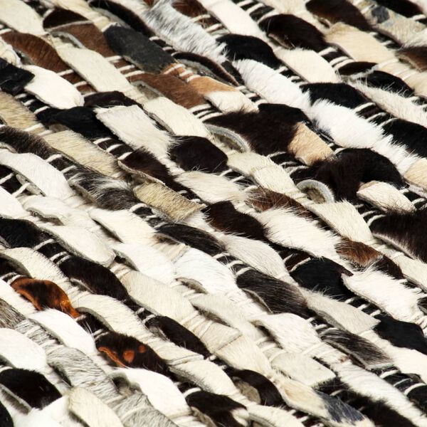 vidaXL Rug Genuine Hair-on Leather 120x170 cm Black/White