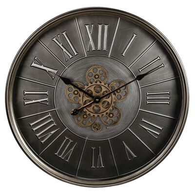 Gifts Amsterdam Wall Clock Radar Round Antique Silver 60cm