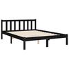 vidaXL Bed Frame without Mattress Black Double Solid Wood Pine