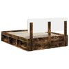 vidaXL Bed Frame Smoked Oak 150 x 200 cm Solid Pine Wood